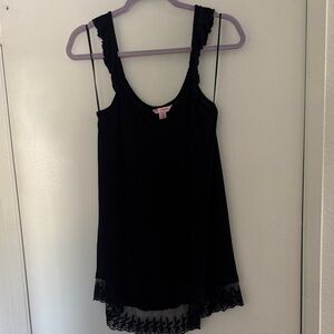 Babydoll Tank with Black Lace Trim